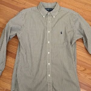 Ralph Lauren classic fit green striped button down